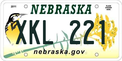 NE license plate XKL221
