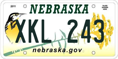 NE license plate XKL243