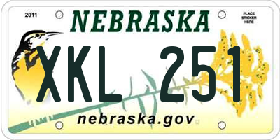 NE license plate XKL251