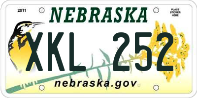 NE license plate XKL252