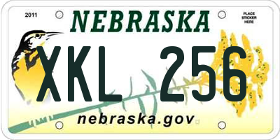 NE license plate XKL256