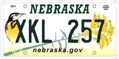 NE license plate XKL257