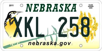 NE license plate XKL258