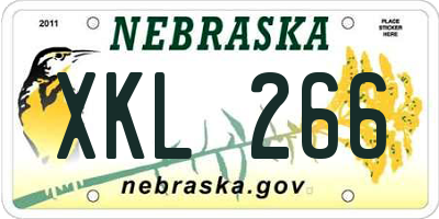 NE license plate XKL266
