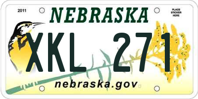 NE license plate XKL271