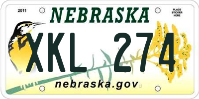 NE license plate XKL274