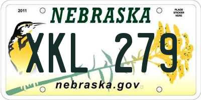 NE license plate XKL279