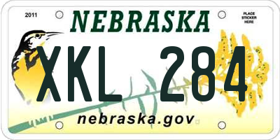 NE license plate XKL284