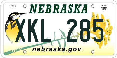 NE license plate XKL285