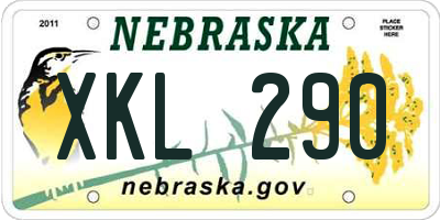 NE license plate XKL290