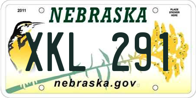 NE license plate XKL291