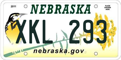 NE license plate XKL293