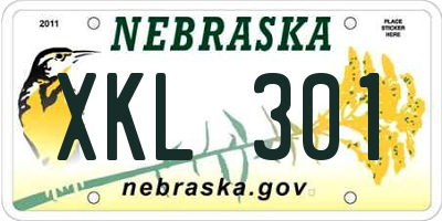 NE license plate XKL301
