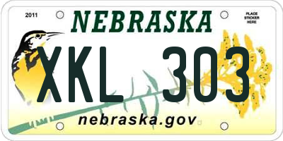 NE license plate XKL303