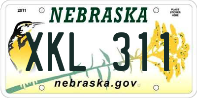 NE license plate XKL311