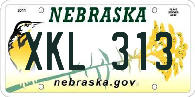 NE license plate XKL313