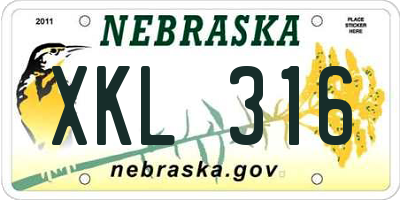 NE license plate XKL316