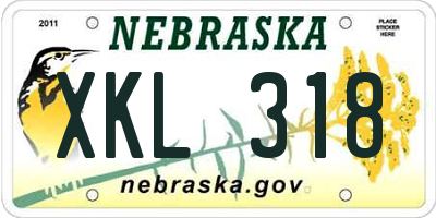 NE license plate XKL318