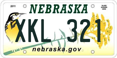 NE license plate XKL321