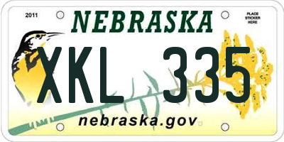 NE license plate XKL335