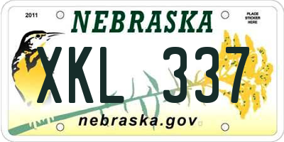 NE license plate XKL337