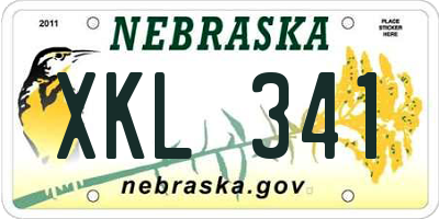 NE license plate XKL341