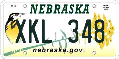 NE license plate XKL348