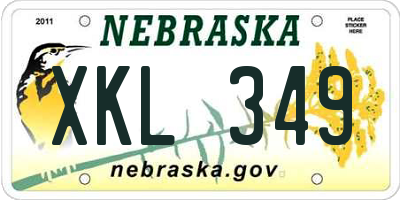 NE license plate XKL349
