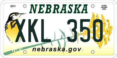 NE license plate XKL350