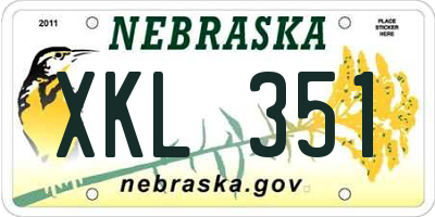 NE license plate XKL351