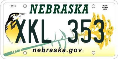NE license plate XKL353