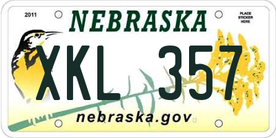 NE license plate XKL357