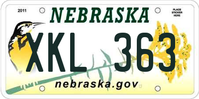 NE license plate XKL363