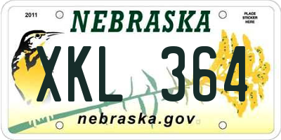 NE license plate XKL364