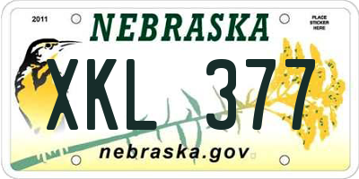 NE license plate XKL377