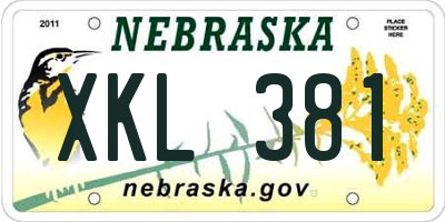 NE license plate XKL381