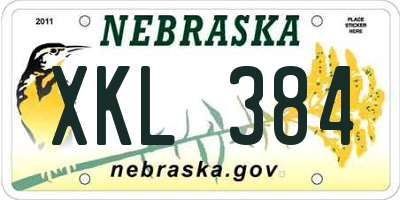 NE license plate XKL384