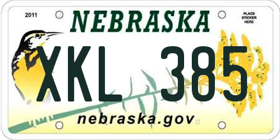 NE license plate XKL385
