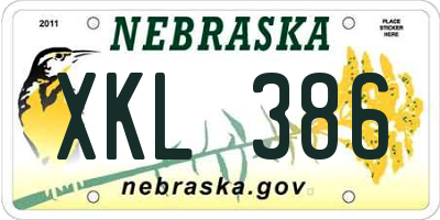 NE license plate XKL386