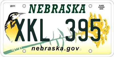 NE license plate XKL395
