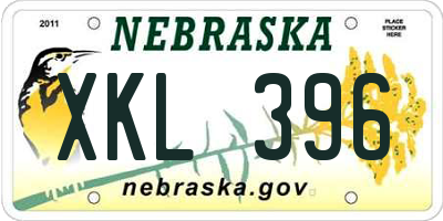 NE license plate XKL396
