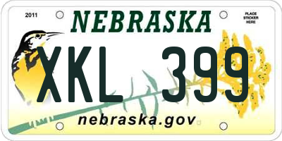 NE license plate XKL399