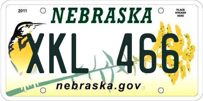 NE license plate XKL466