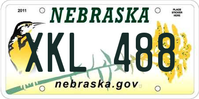 NE license plate XKL488