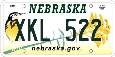 NE license plate XKL522