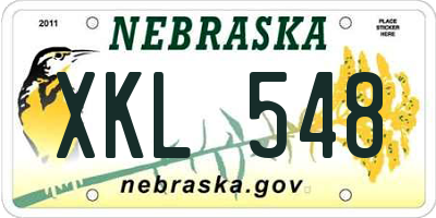 NE license plate XKL548