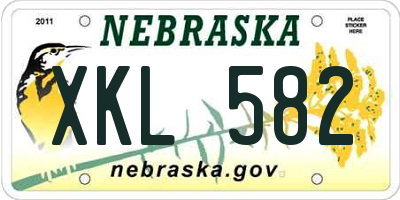 NE license plate XKL582