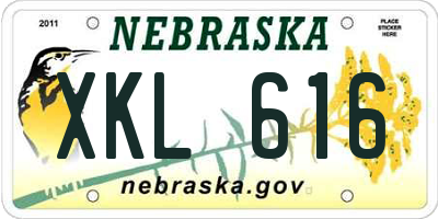 NE license plate XKL616