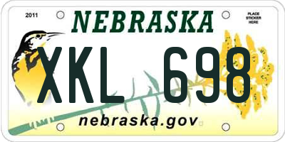 NE license plate XKL698