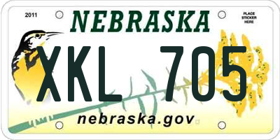 NE license plate XKL705